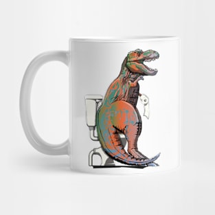 Dinosaur Trex on the Toilet Mug